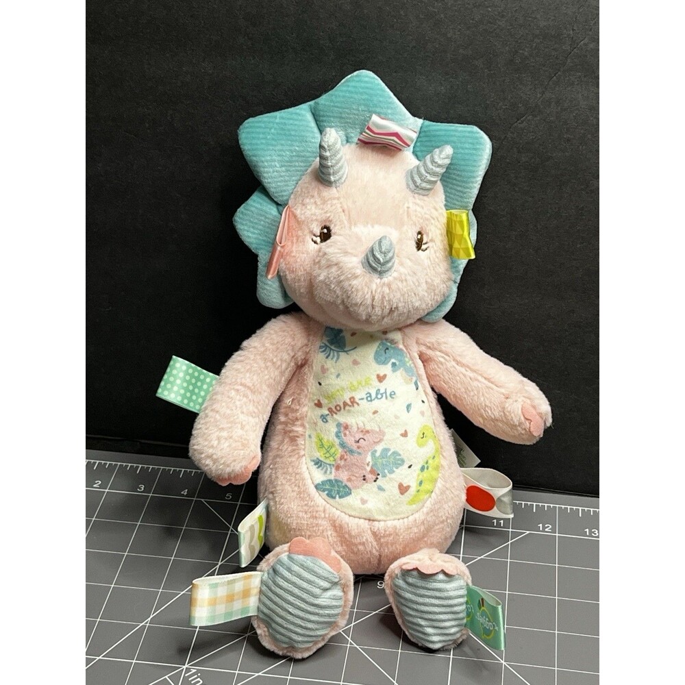 Taggies 12” Aroar-a-Saurus Pink Dinosaur Stuffed Animal Plush Lovey
